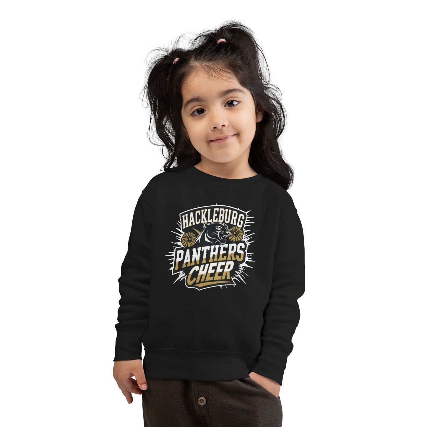 Toddler Crewneck Sweatshirt \ Hackleburg Panthers Cheer \ HPC1