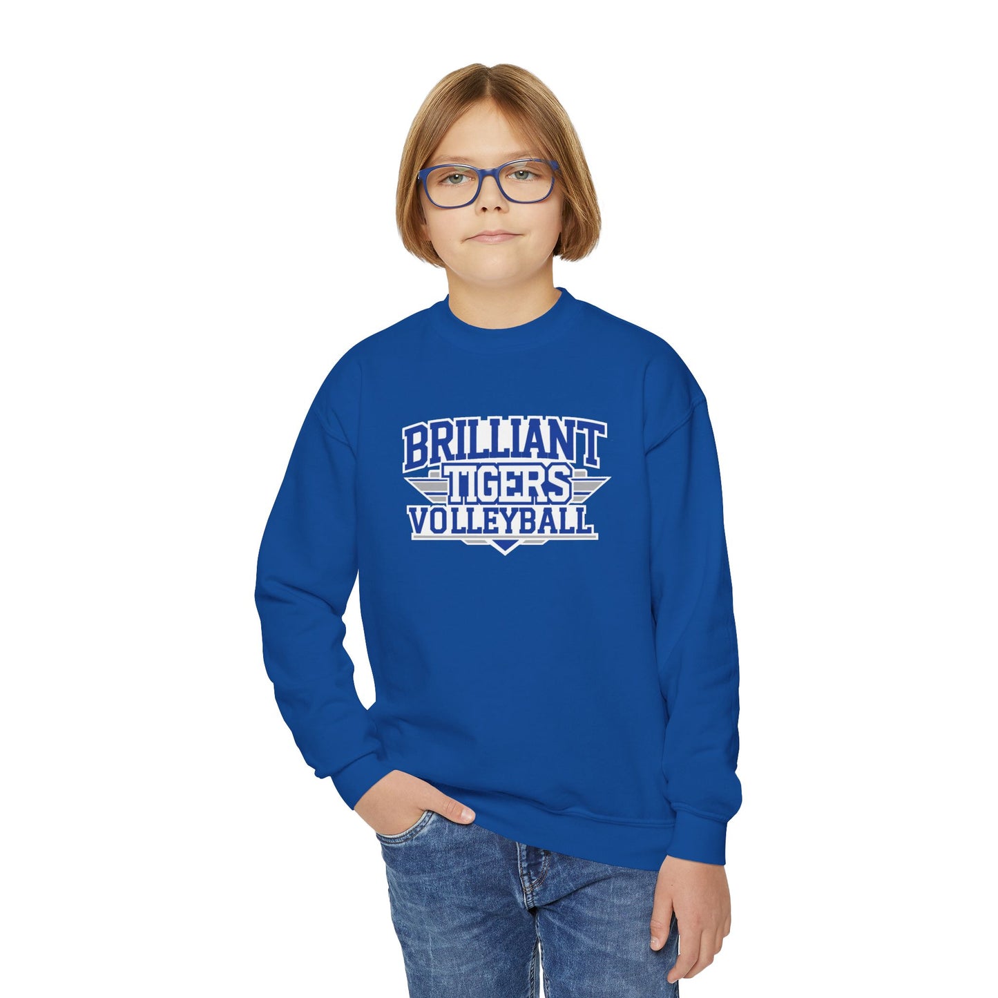 Youth Crewneck Sweatshirt \ Brilliant Tigers Volleyball \ BTV2