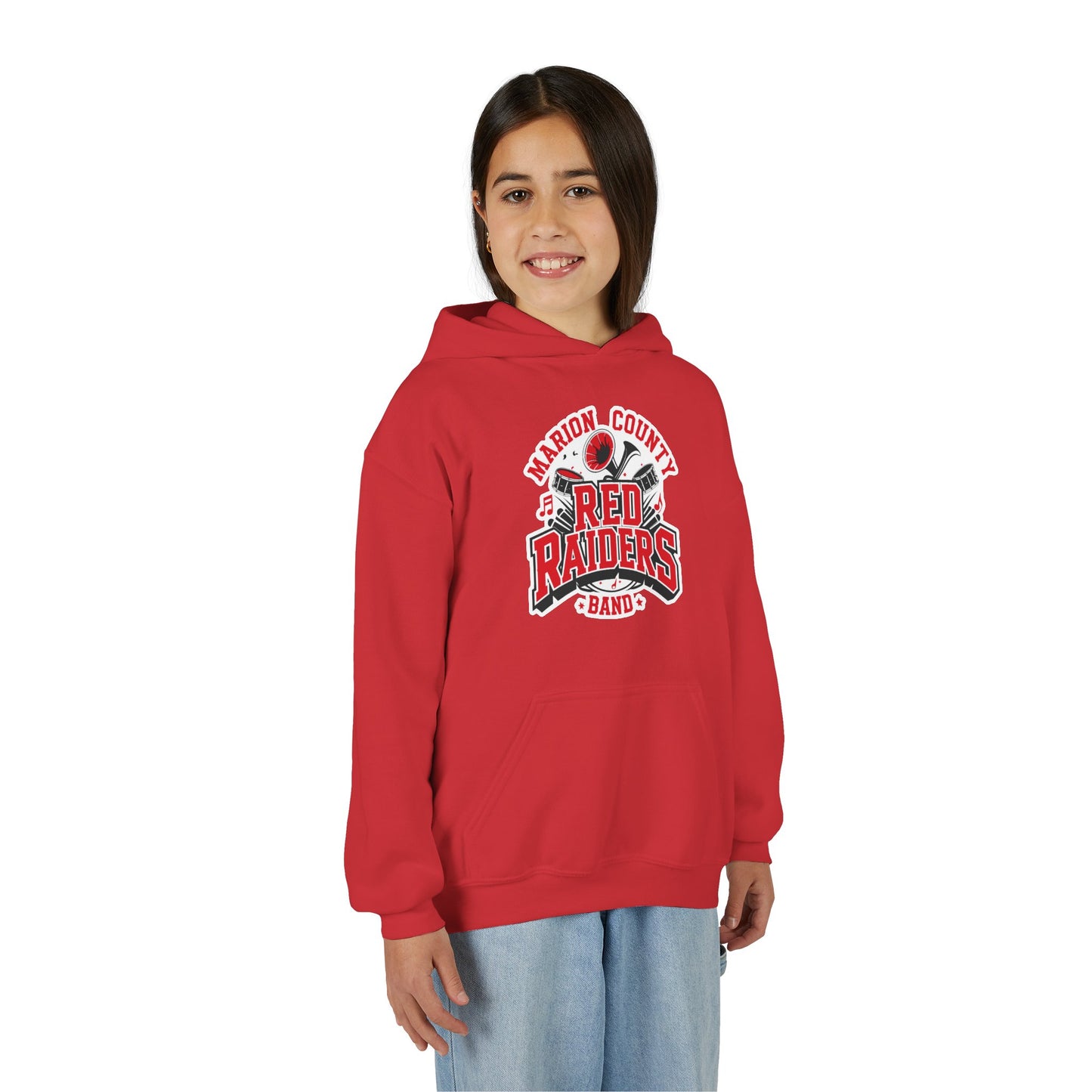 Youth Hoodie Sweatshirt \ Marion County Red Raiders Band \ MCB2