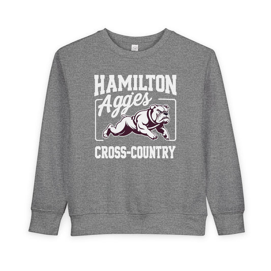 Toddler Crewneck Sweatshirt \ Hamilton Aggies Cross-Country \ HCC2