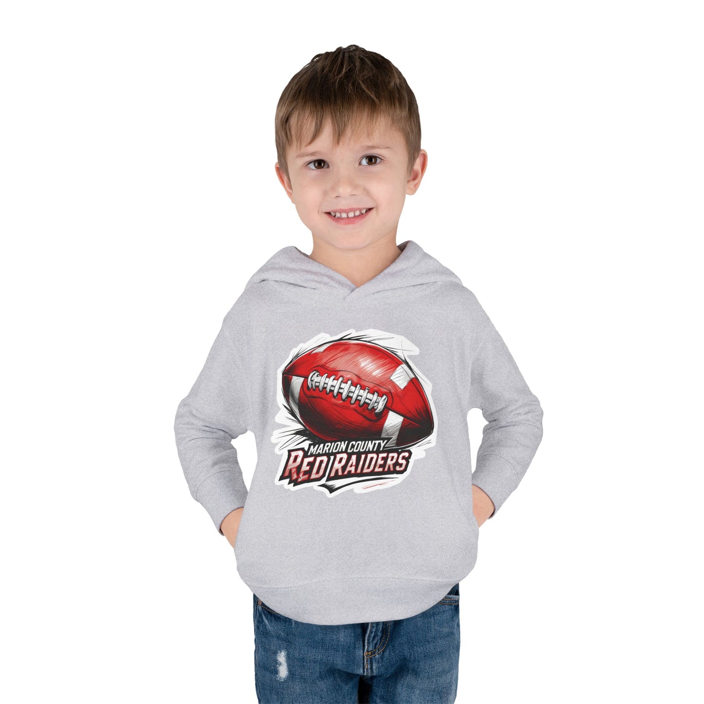 Toddler Hoodie Sweatshirt \ Marion County Red Raiders Football \ MCF1