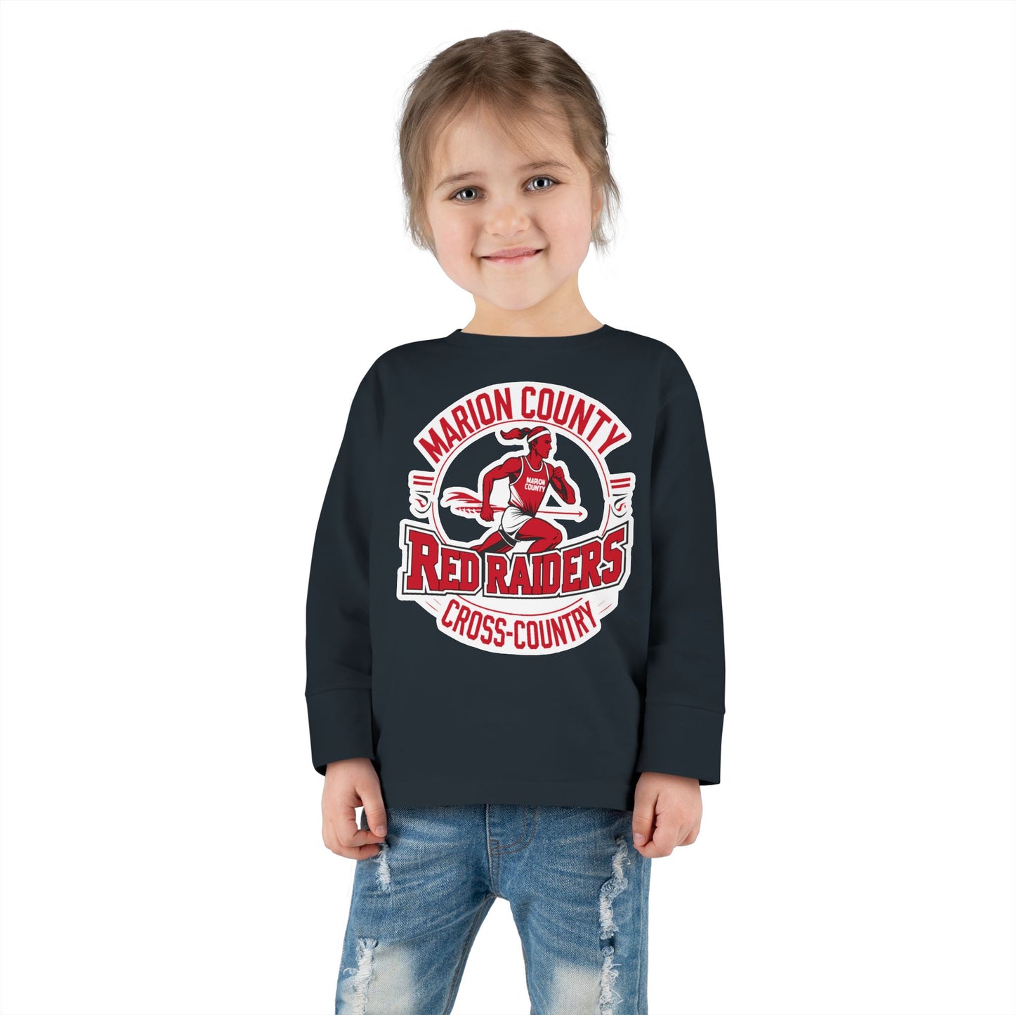 Toddler Long Sleeve Tee \ Marion County Red Raiders Cross-Country \ MCCC2