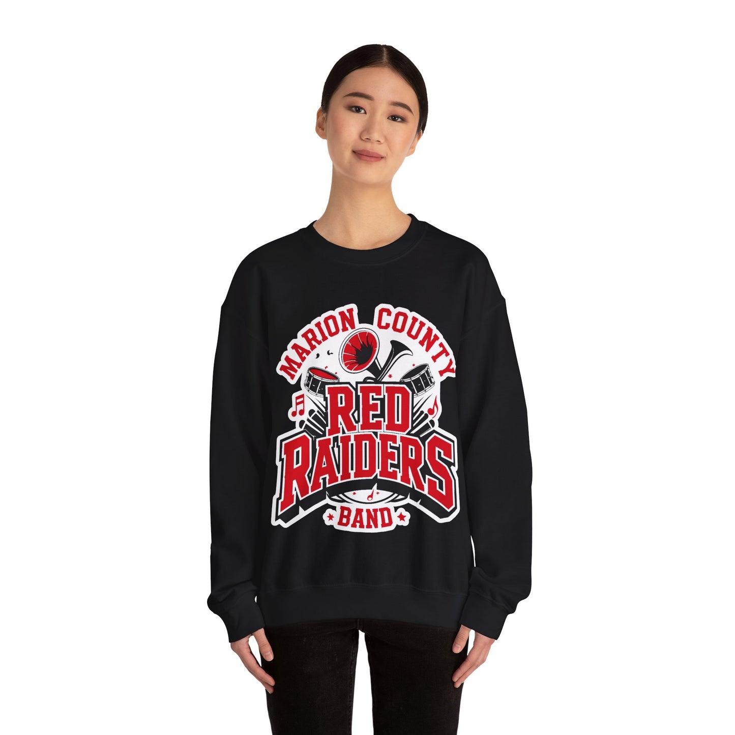 Adult Crewneck Sweatshirt \ Marion County Red Raiders Band \ MCB2