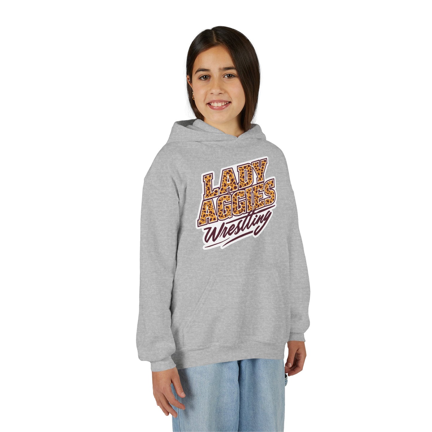 Youth Hoodie Sweatshirt \ Hamilton Aggies Wrestling \ HAWG3