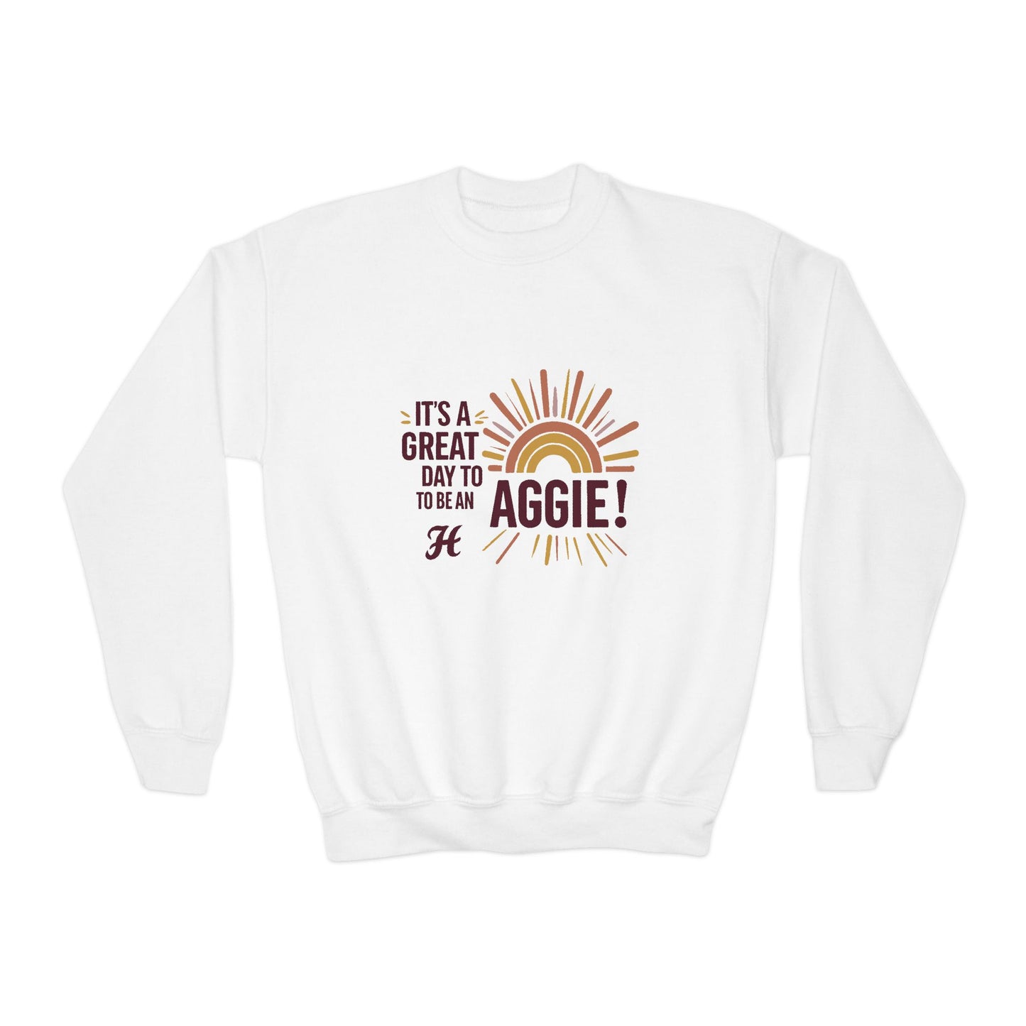 Youth Crewneck Sweatshirt \ It's a Great Day to be an Aggie! \ GDA1