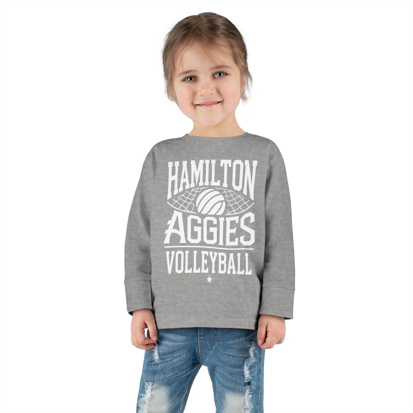 Toddler Long Sleeve Tee \ Hamilton Aggies Volleyball \ HAV2