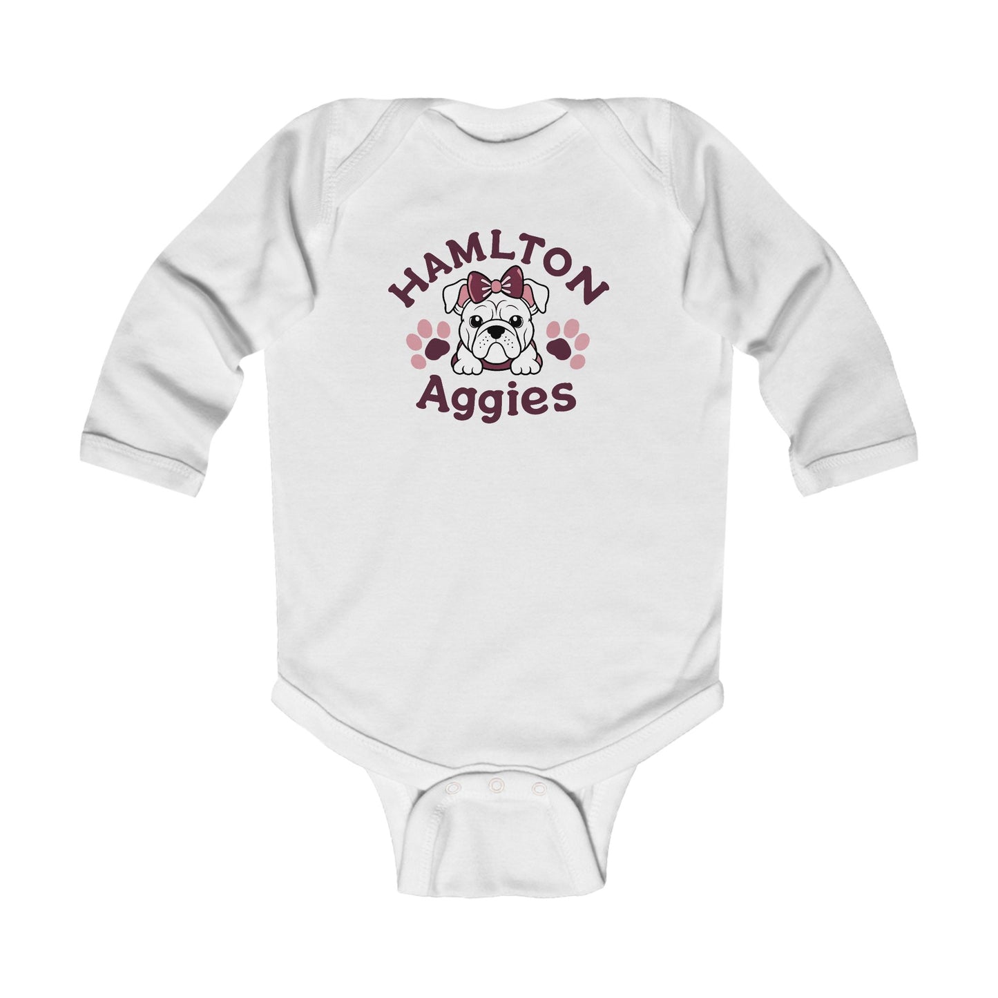 Long Sleeve Baby Bodysuit \ Hamilton Aggies \ HAG3