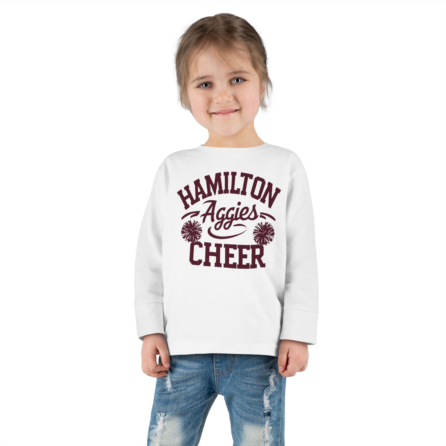 Toddler Long Sleeve Tee \ Hamilton Aggies Cheer \ Style HAC2