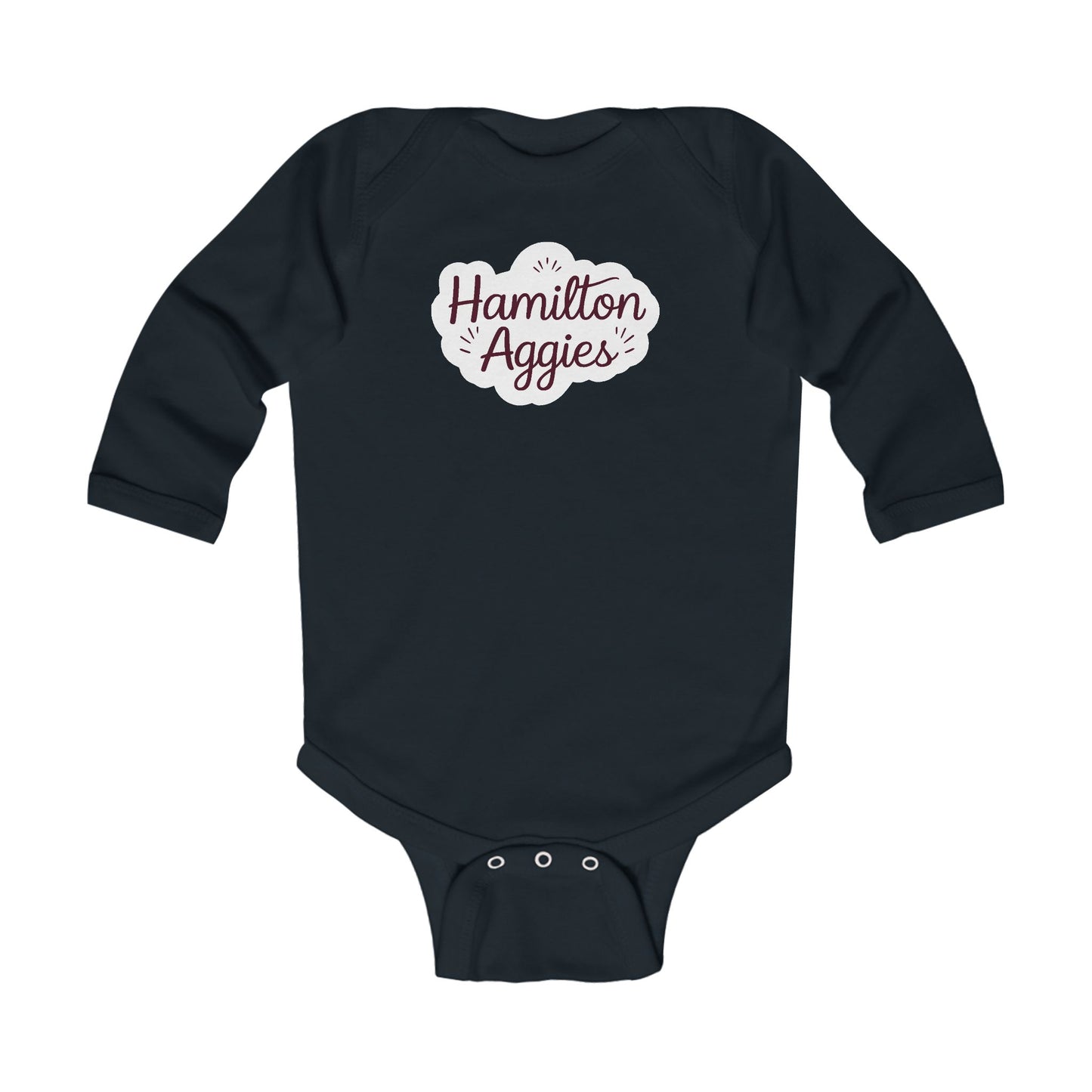 Long Sleeve Baby Bodysuit \ Hamilton Aggies \ HAG1