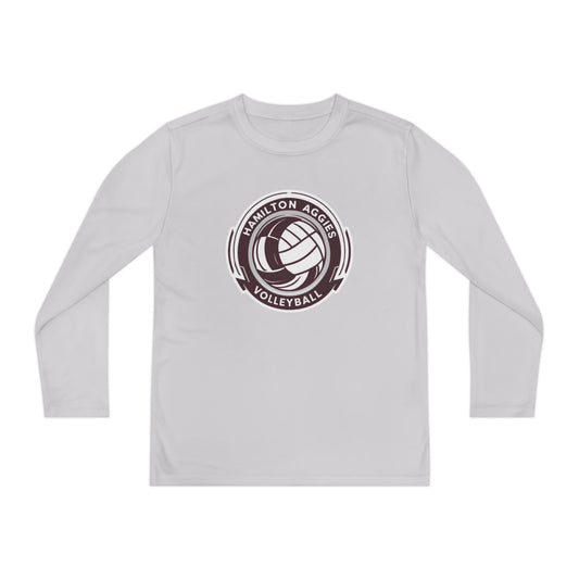 Adult Long Sleeve Tee \ Hamilton Aggies Volleyball \ HAV1