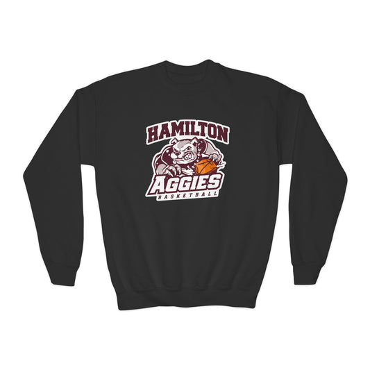 Youth Crewneck Sweatshirt \ Hamilton Aggies Basketball \ HABK1
