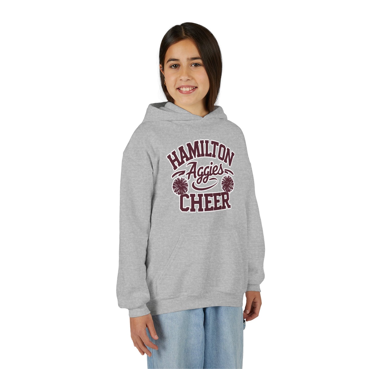 Youth Hoodie Sweatshirt \ Hamilton Aggies Cheer \ Style HAC2