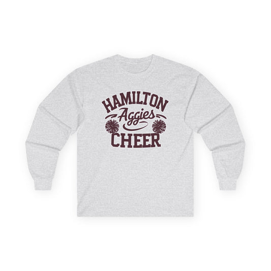 Adult Long Sleeve Tee \ Hamilton Aggies Cheer \ Style HAC2