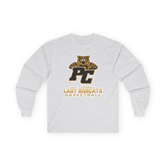 Adult Long Sleeve Tee \ Phil Campbell Bobcats Basketball \ PCBBKG1
