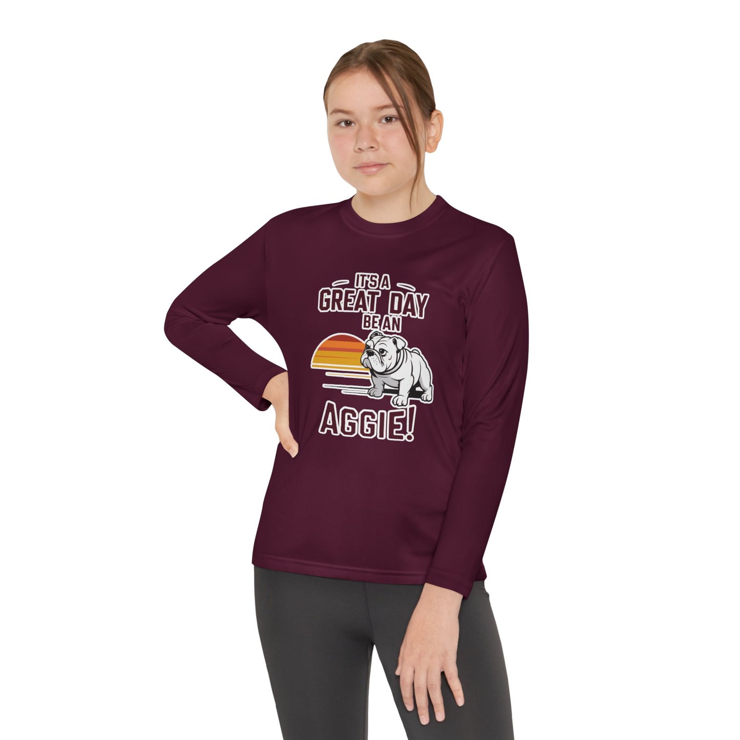 Youth Long Sleeve Tee \ It's a Great Day to be an Aggie! \ GDA3