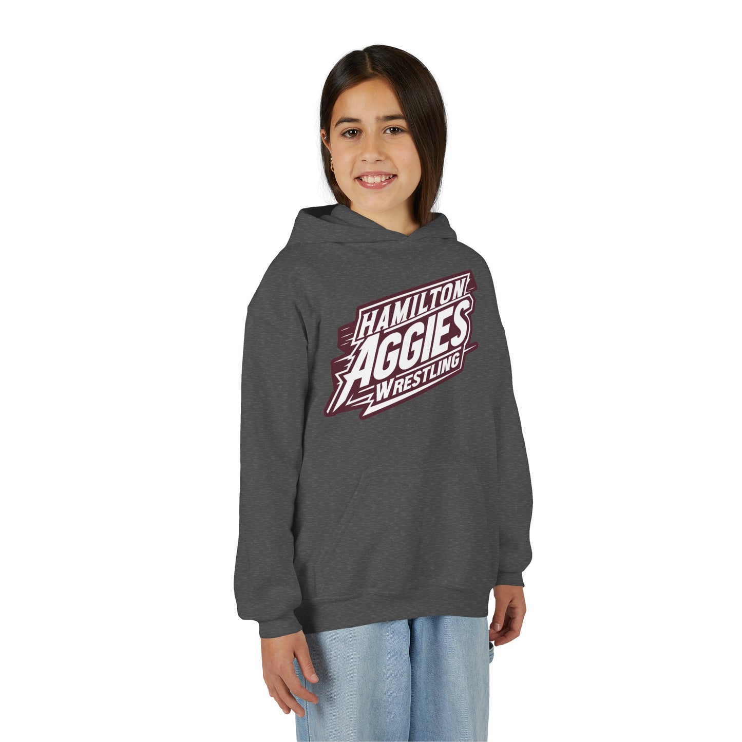 Youth Hoodie Sweatshirt \ Hamilton Aggies Wrestling \ HAW1