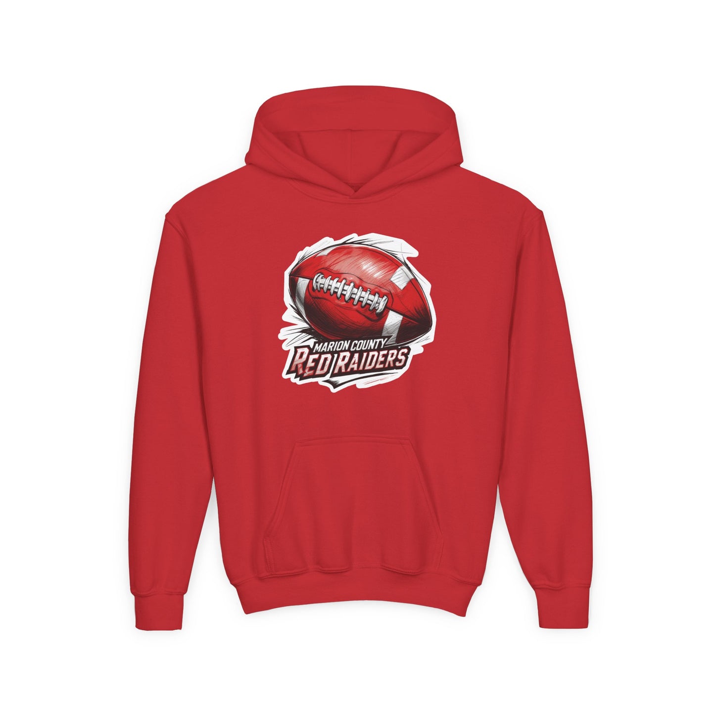 Youth Hoodie Sweatshirt \ Marion County Red Raiders Football \ MCF1