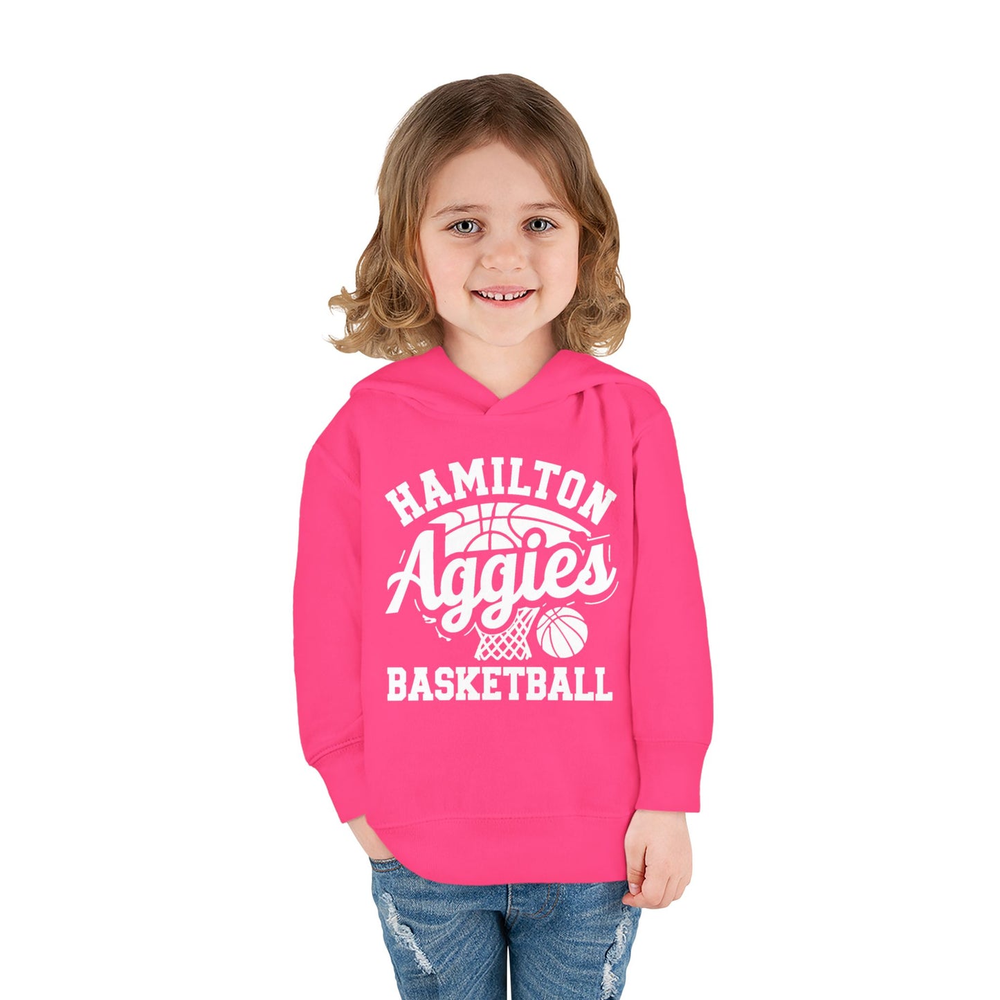 Toddler Hoodie Sweatshirt \ Hamilton Aggies Basketball \ HABKG1