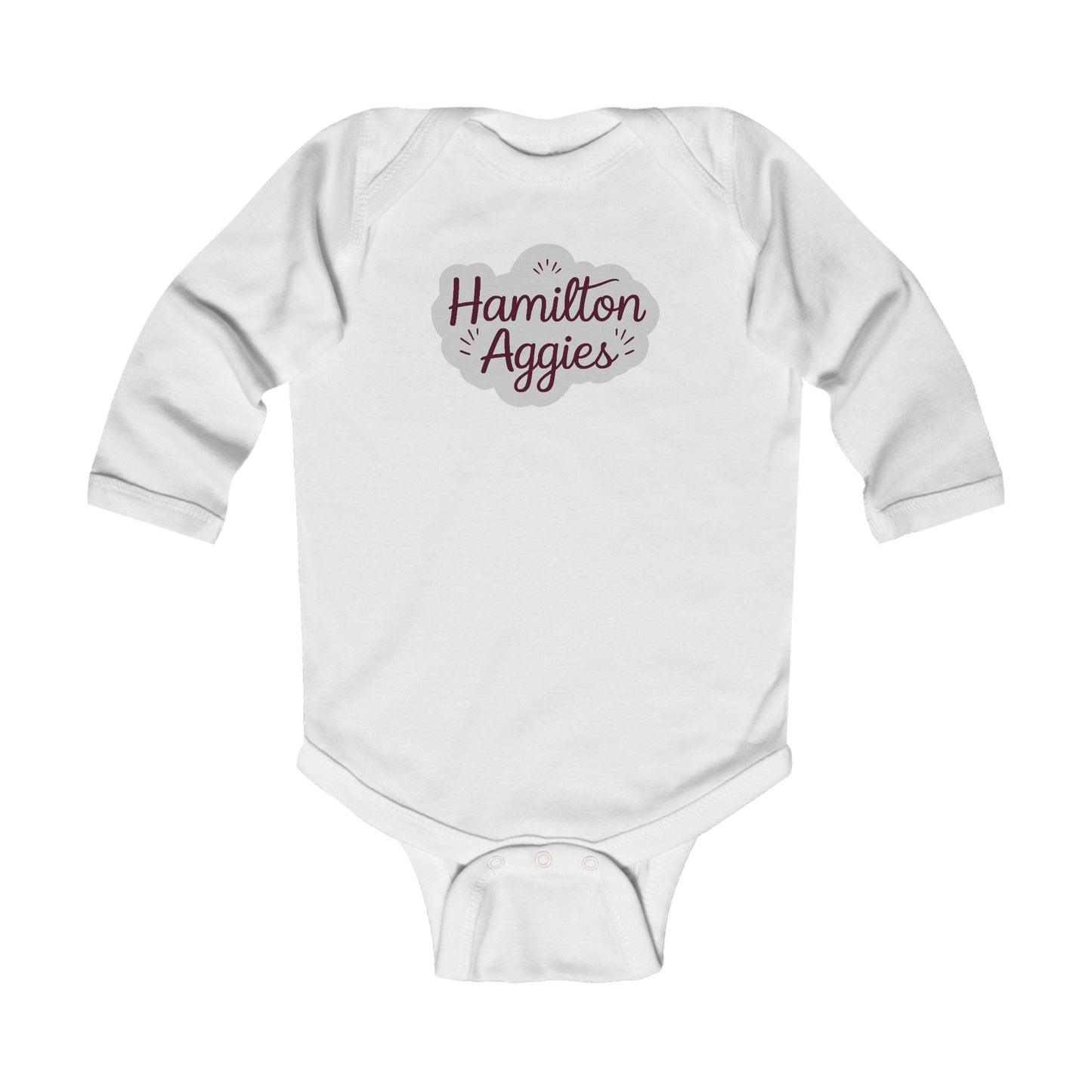 Long Sleeve Baby Bodysuit \ Hamilton Aggies \ HAG1