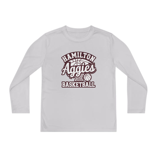 Youth Long Sleeve Tee \ Hamilton Aggies Basketball \ HABBG1