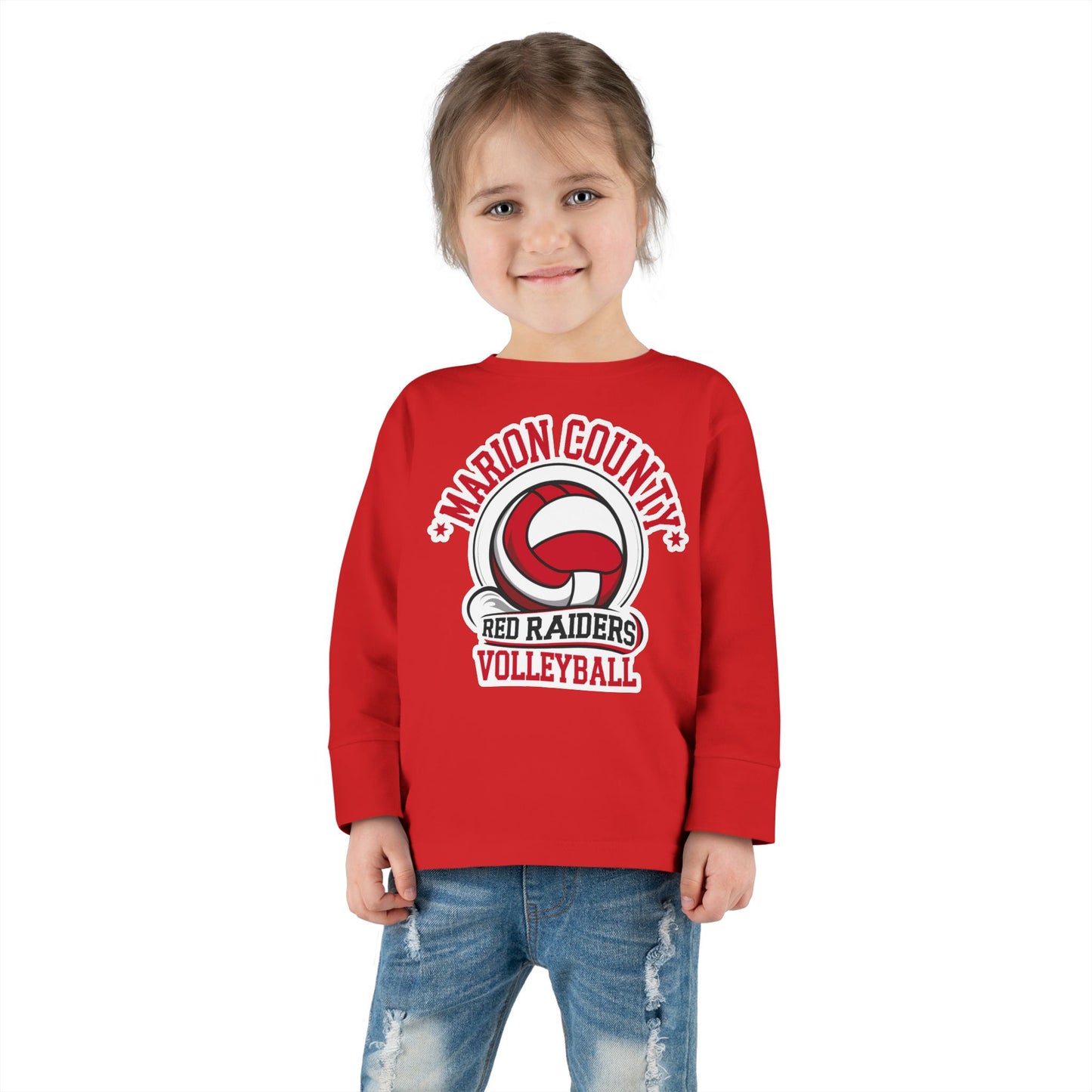 Toddler Long Sleeve Tee \ Marion County Red Raiders Volleyball \ MCV1