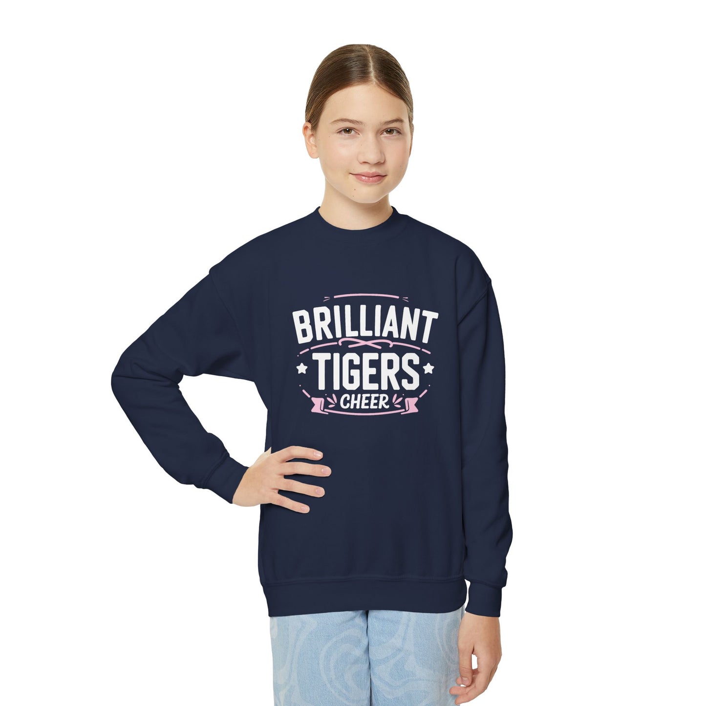 Youth Crewneck Sweatshirt \ Brilliant Tigers Cheer \ BTC2