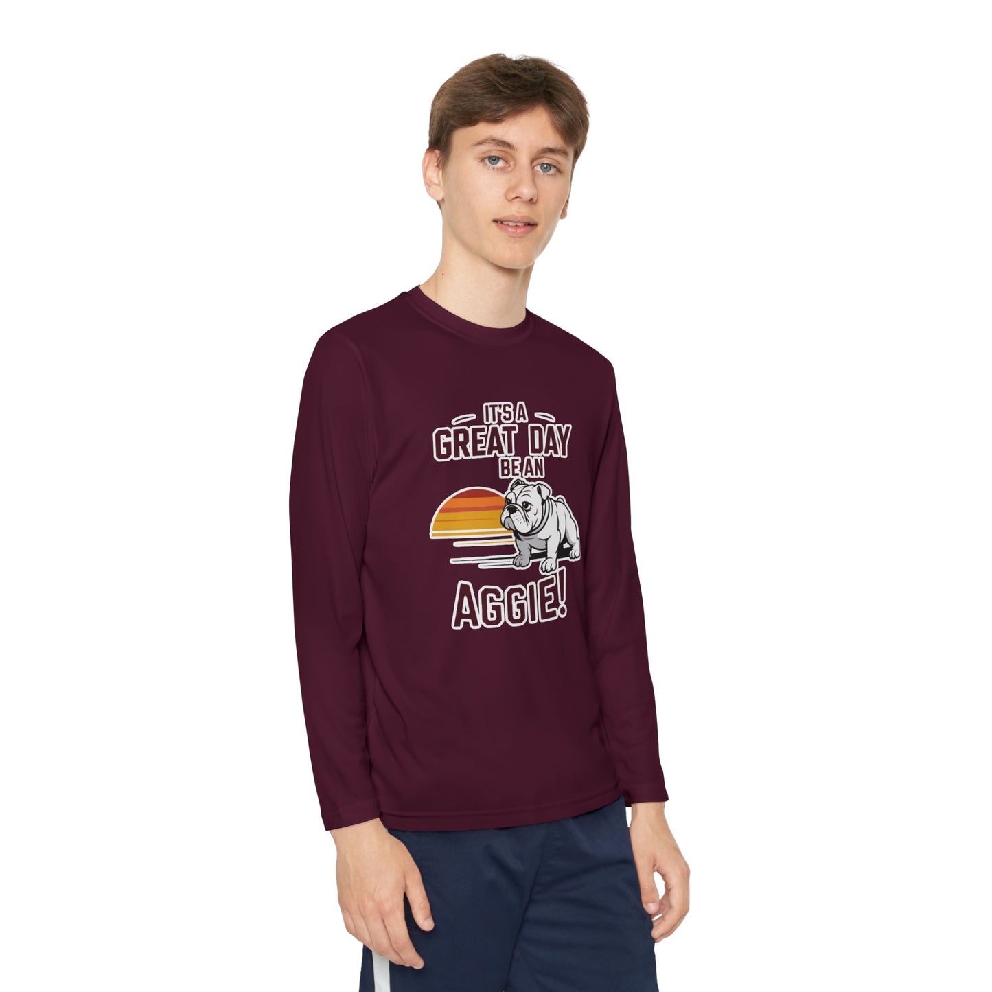 Youth Long Sleeve Tee \ It's a Great Day to be an Aggie! \ GDA3