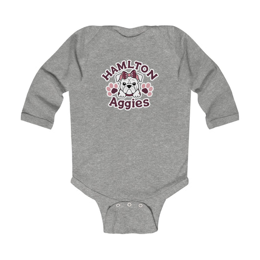 Long Sleeve Baby Bodysuit \ Hamilton Aggies \ HAG3