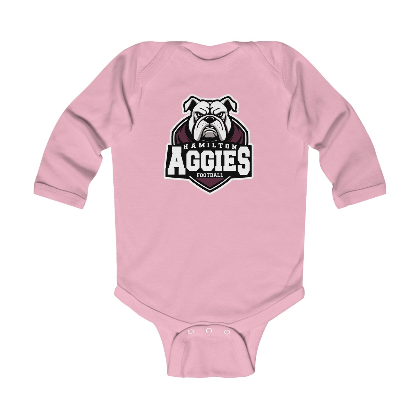 Long Sleeve Baby Bodysuit \ Hamilton Aggies Football \ HAF2