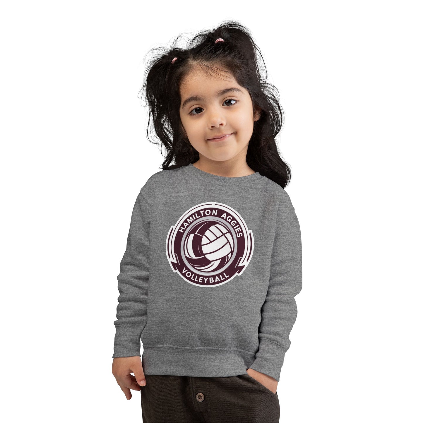 Toddler Crewneck Sweatshirt \ Hamilton Aggies Volleyball \ HAV1