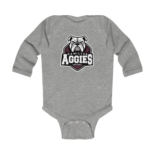 Long Sleeve Baby Bodysuit \ Hamilton Aggies Football \ HAF2