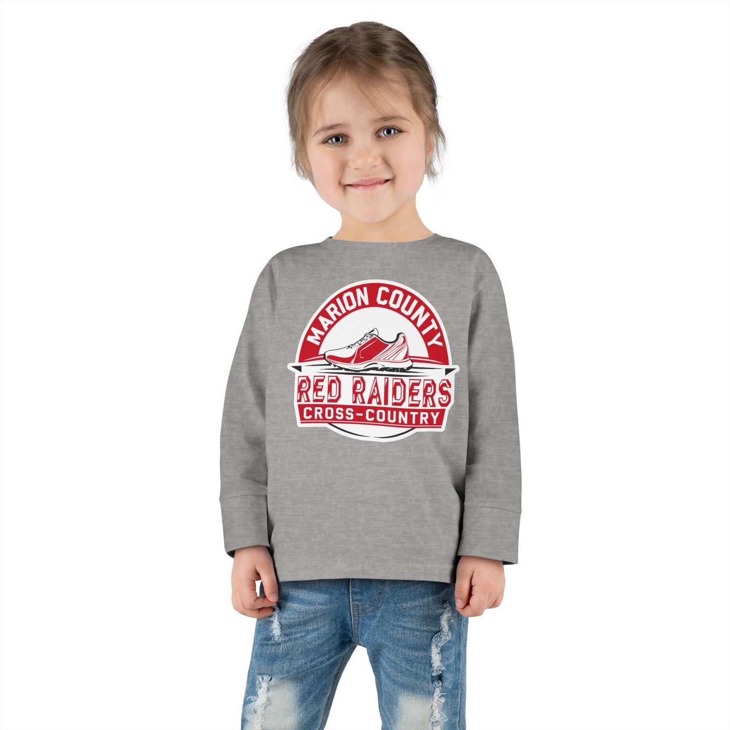 Toddler Long Sleeve Tee \ Marion County Red Raiders Cross-Country \ MCCC1