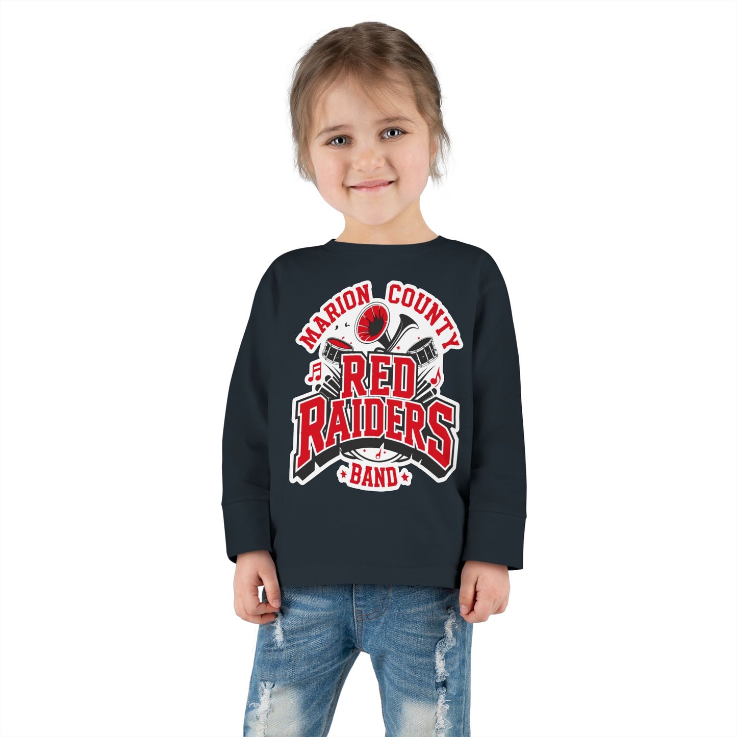 Toddler Long Sleeve Tee \ Marion County Red Raiders Band \ MCB2