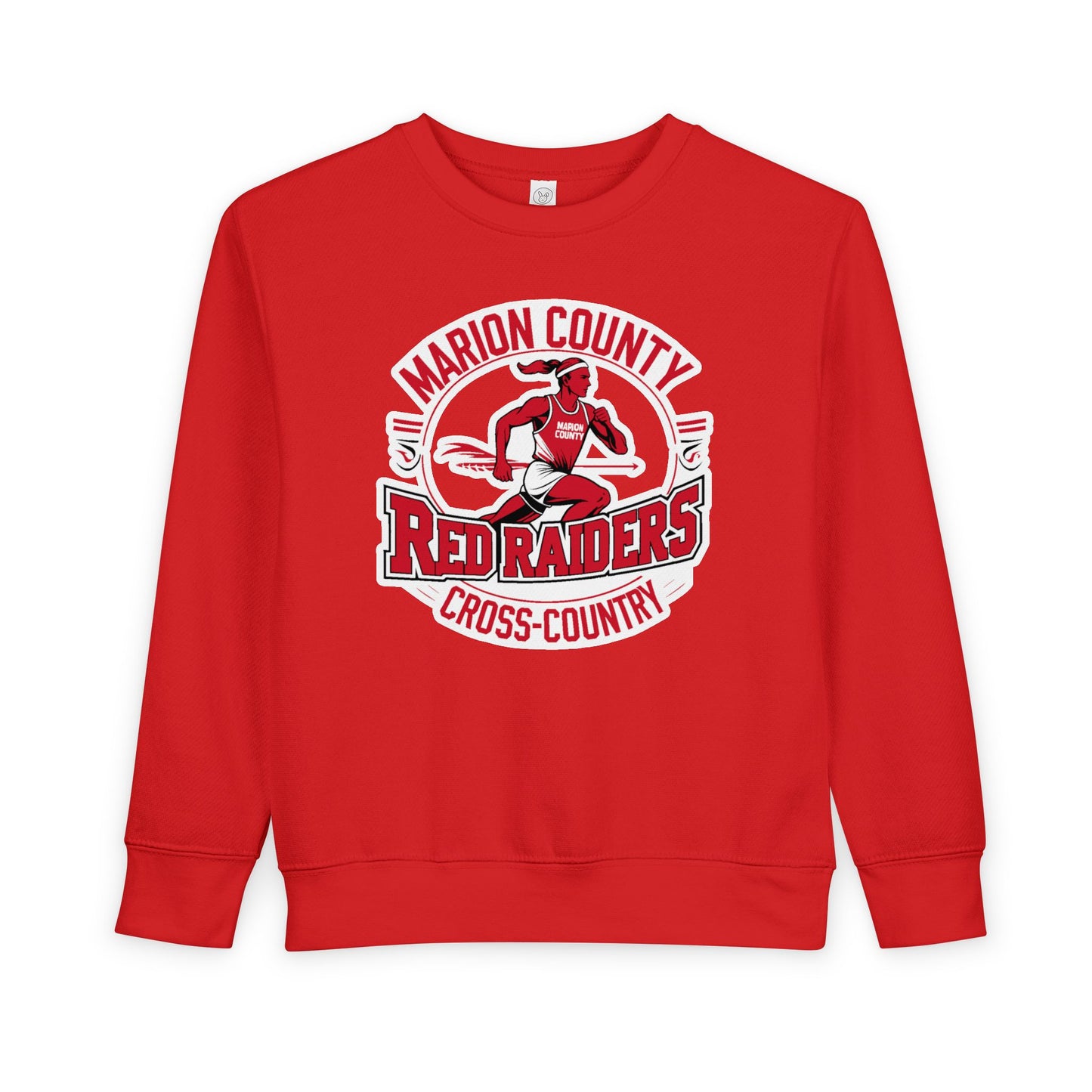 Toddler Crewneck Sweatshirt \ Marion County Red Raiders Cross-Country \ MCCC2