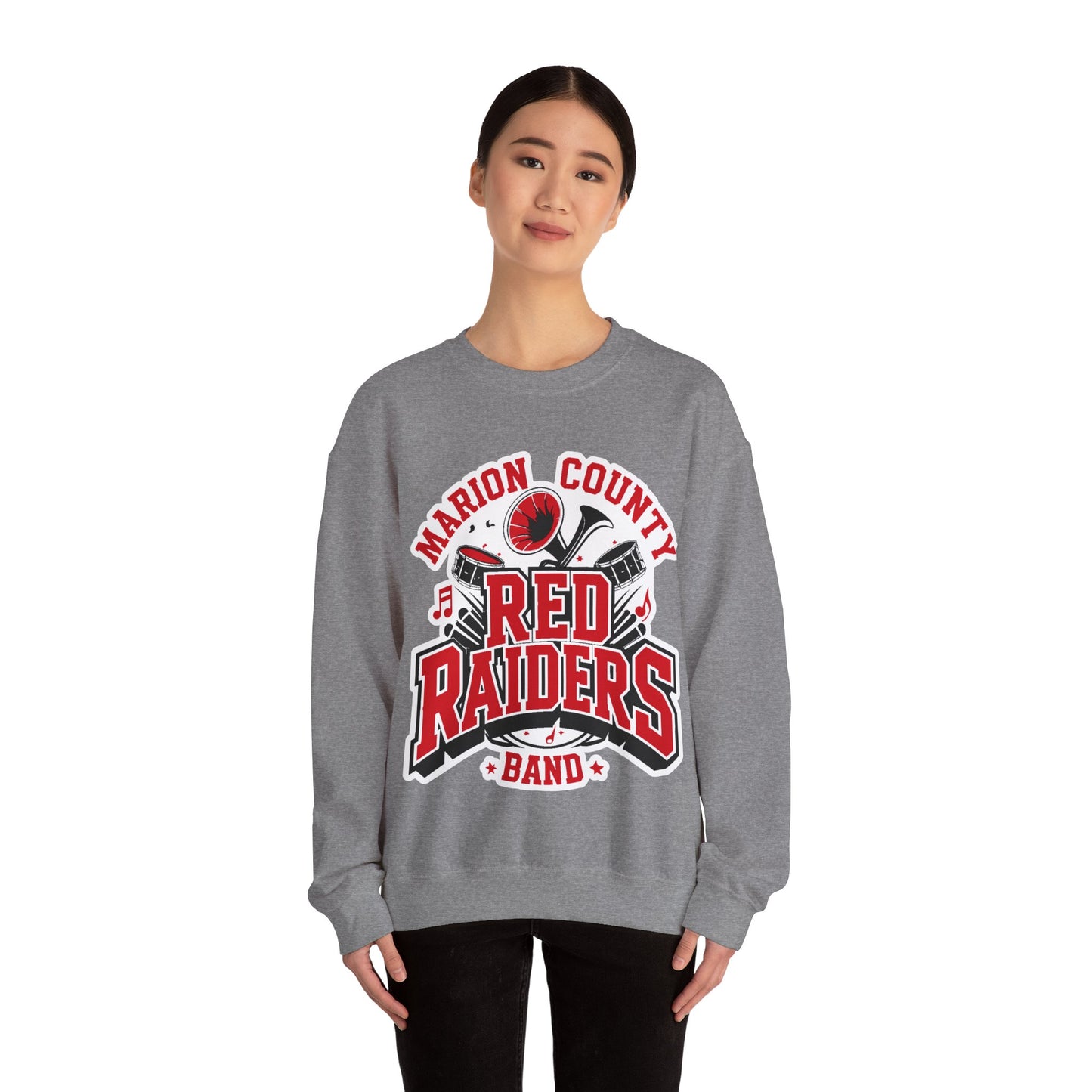 Adult Crewneck Sweatshirt \ Marion County Red Raiders Band \ MCB2