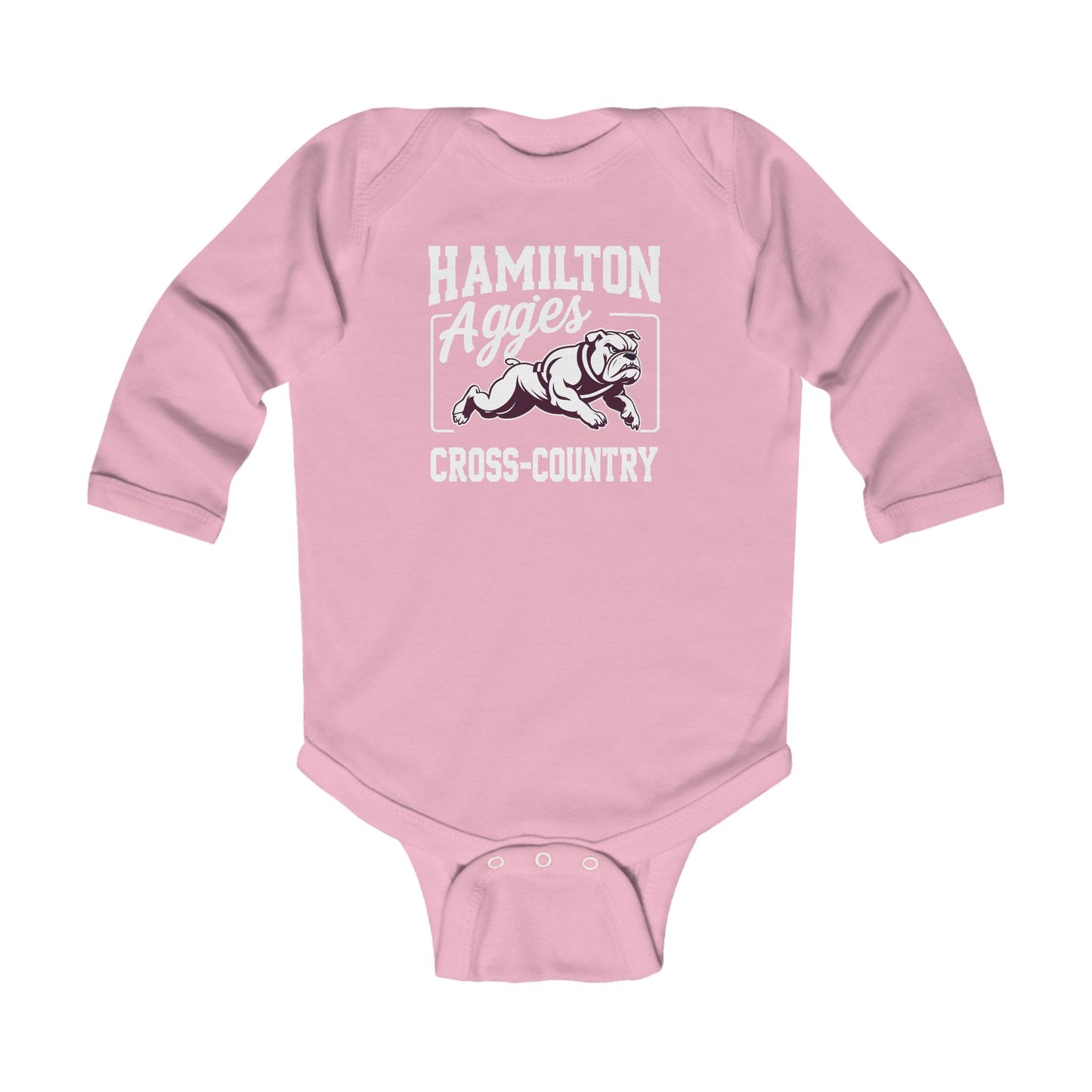 Long Sleeve Baby Bodysuit \ Hamilton Aggies Cross-Country \ HCC2