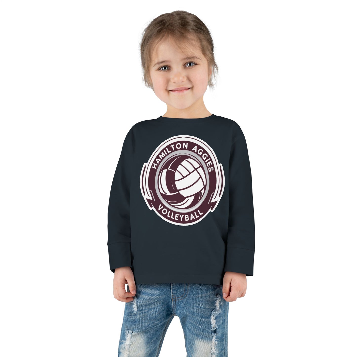Toddler Long Sleeve Tee \ Hamilton Aggies Volleyball \ HAV1