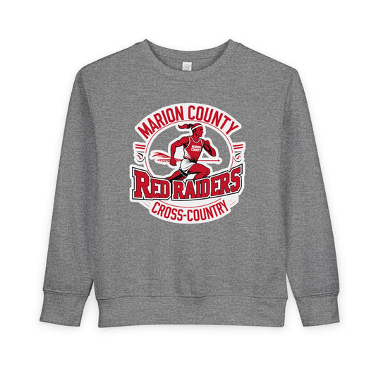 Toddler Crewneck Sweatshirt \ Marion County Red Raiders Cross-Country \ MCCC2