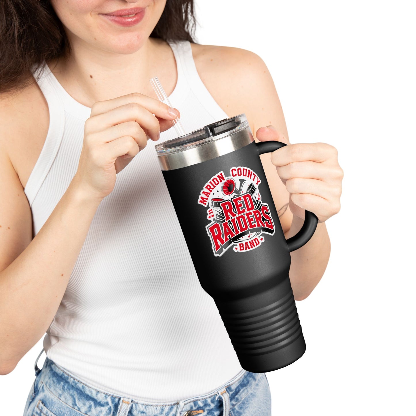 40oz Insulated Tumbler \ Marion County Red Raiders Band \ MCB2