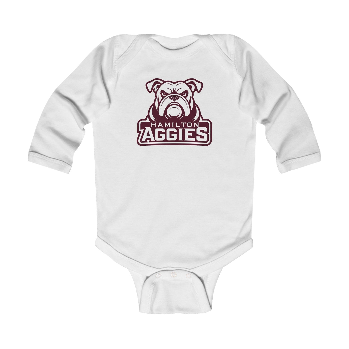 Long Sleeve Baby Bodysuit \ Hamilton Aggies \ HA4