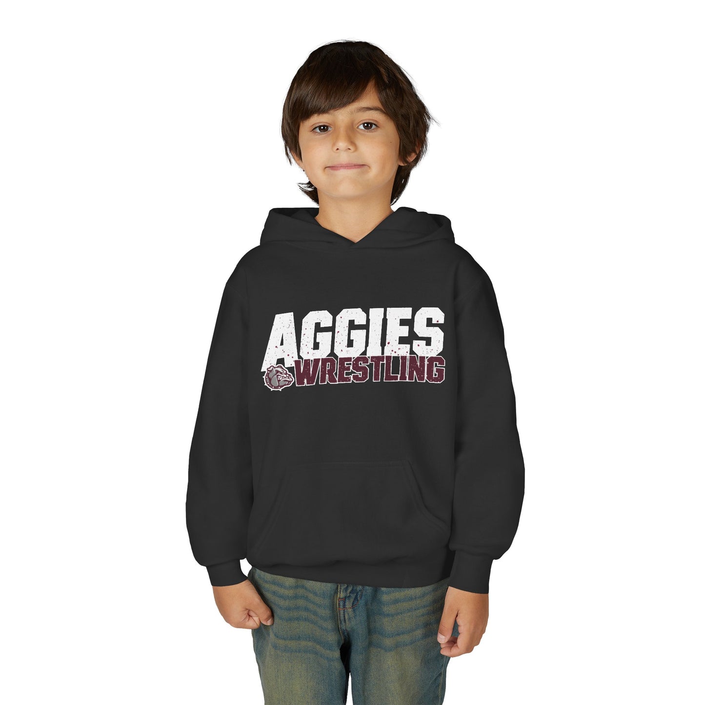 Youth Hoodie Sweatshirt \ Hamilton Aggies Wrestling \ HAW3