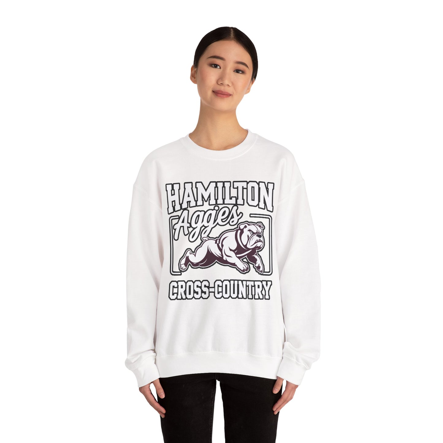 Adult Crewneck Sweatshirt \ Hamilton Aggies Cross-Country \ HCC2