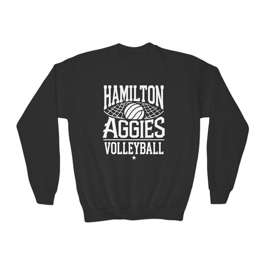 Youth Crewneck Sweatshirt \ Hamilton Aggies Volleyball \ HAV2