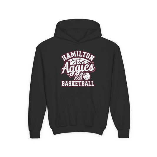 Youth Hoodie Sweatshirt \ Hamilton Aggies Basketball \ HABBG1