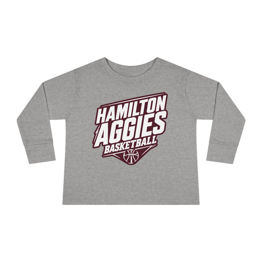 Toddler Long Sleeve Tee \ Hamilton Aggies Basketball \ HABB2
