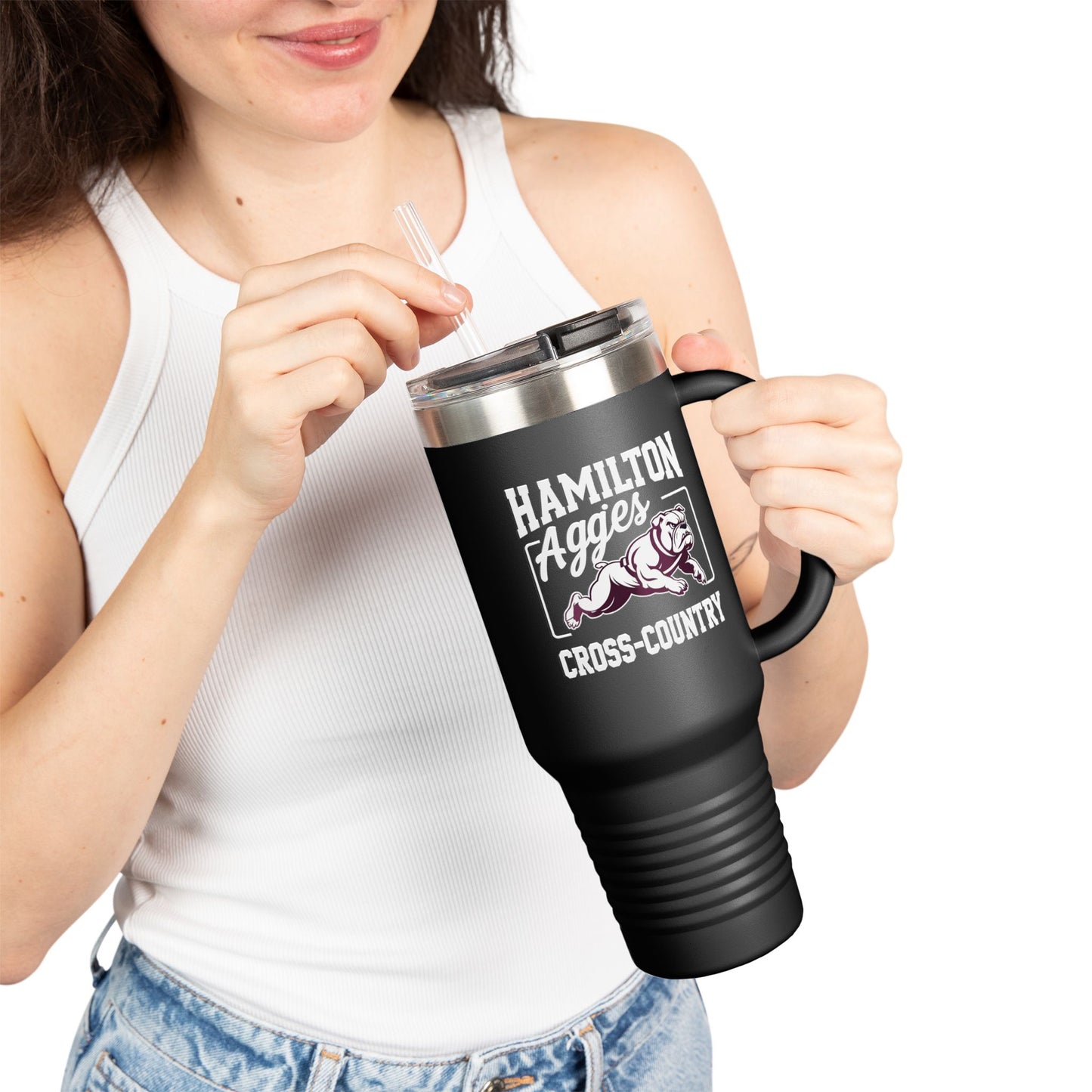 40oz Insulated Tumbler \ Hamilton Aggies Cross-Country \ HCC2
