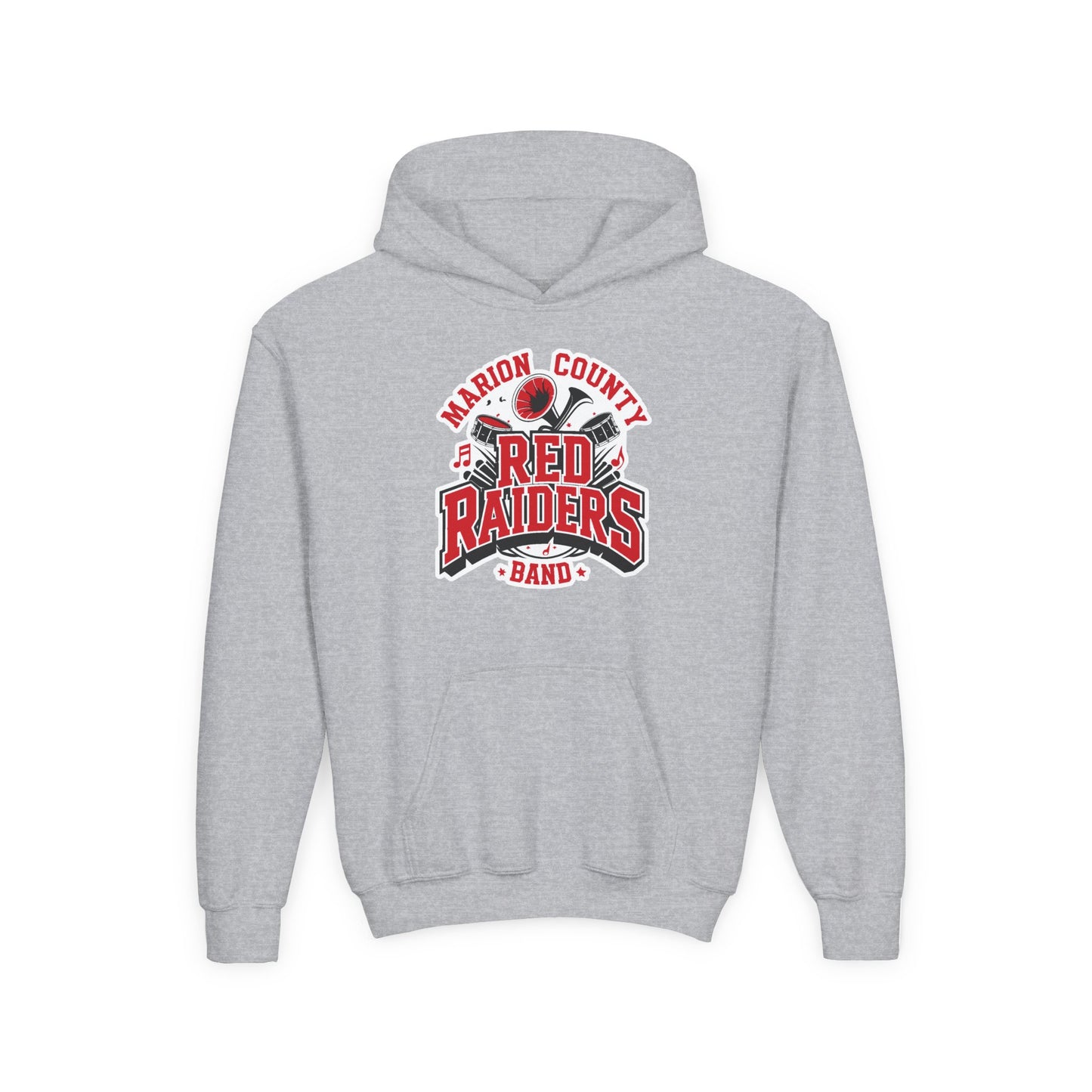 Youth Hoodie Sweatshirt \ Marion County Red Raiders Band \ MCB2