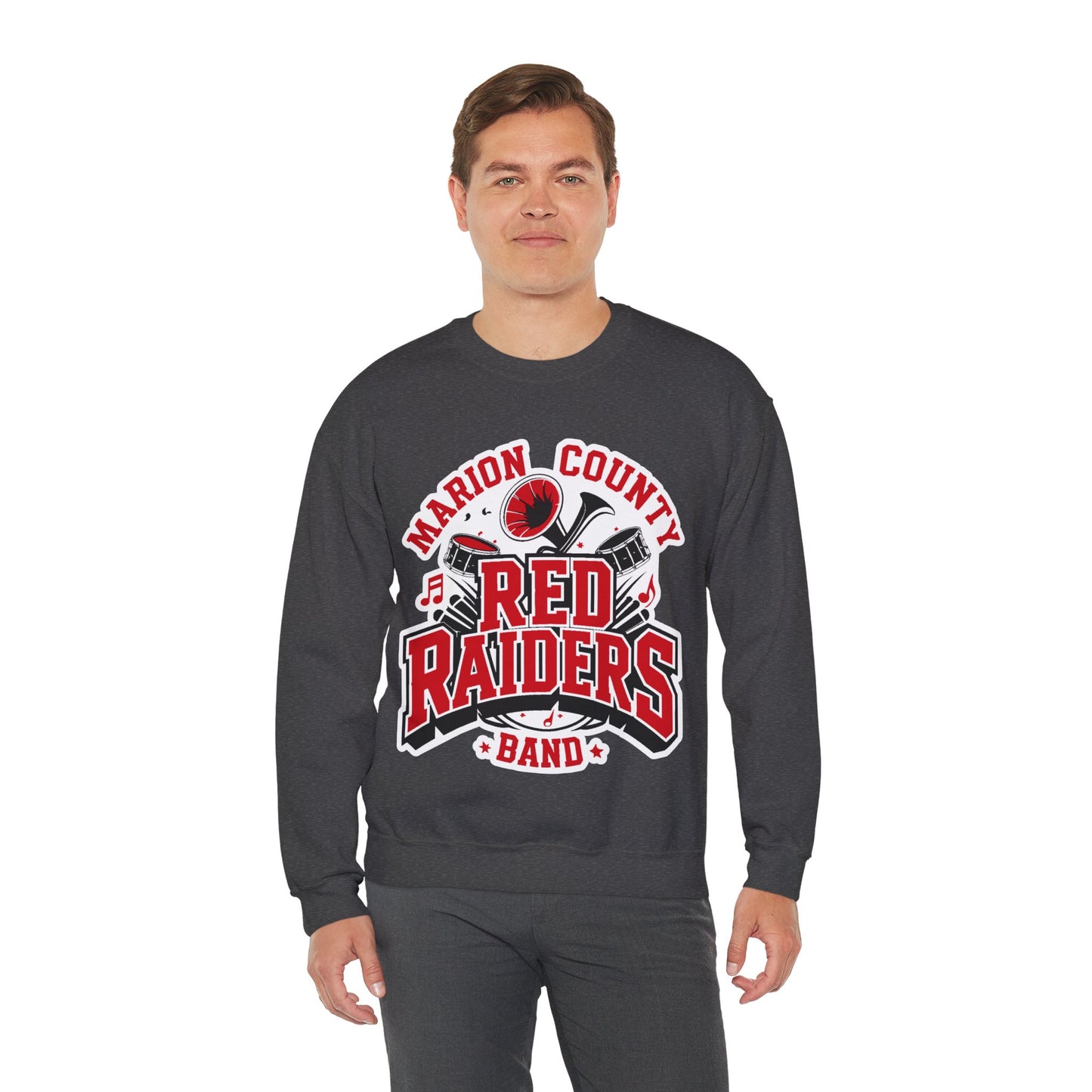 Adult Crewneck Sweatshirt \ Marion County Red Raiders Band \ MCB2