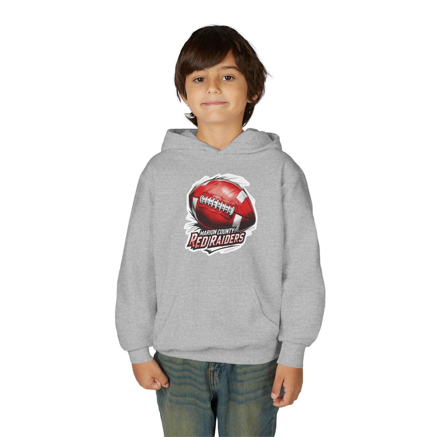 Youth Hoodie Sweatshirt \ Marion County Red Raiders Football \ MCF1