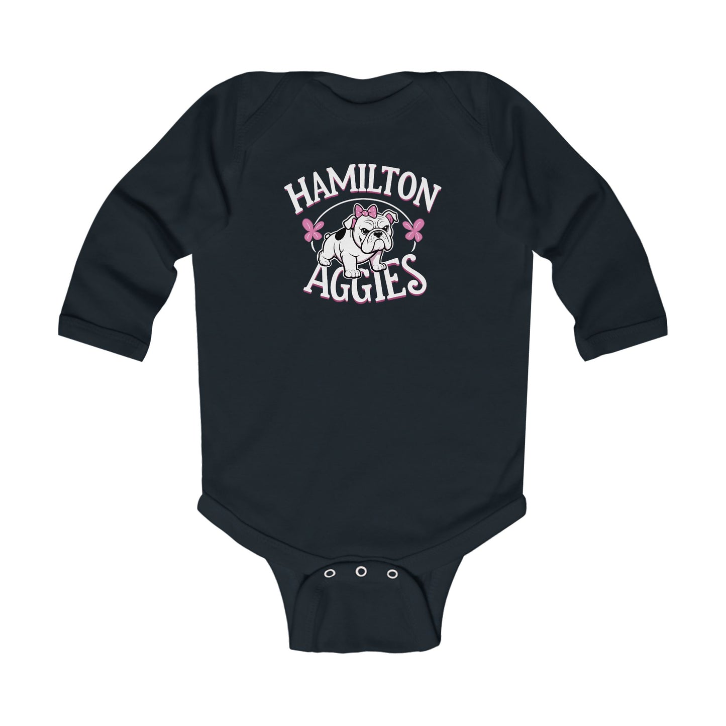 Long Sleeve Baby Bodysuit \ Hamilton Aggies \ HAG4